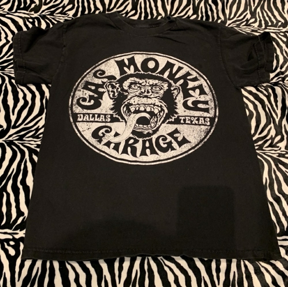 Vintage GAS MONKEY GARAGE Unisex T-Shirt - Dallas Texas - Black w/ White Graphic
